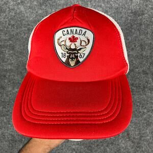 Great‎ Northern Canada Trucker Hat Red Mesh Snapback Cap One Size